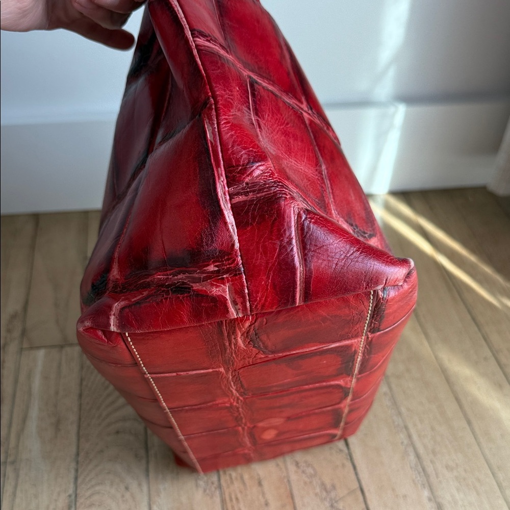 Dooney & Bourke Red Croc-Patterned Tote - Picture 5 of 12
